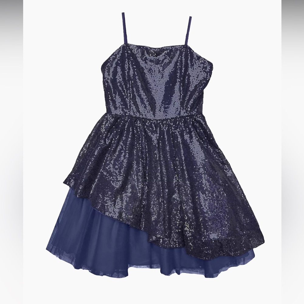 Un Deux Trois Girl's/ youth/ preteen Peek-A-Boo Sequin Dress Size 8